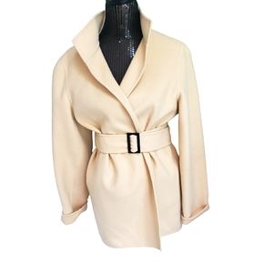 100% wool belted Linda Allard Ellen Tracy trench size 12
